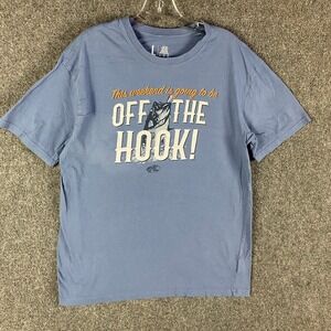 Bass Pro Shop Shirt Men's Large Blue Short‎ Sleeve Graphic 100% Cotton